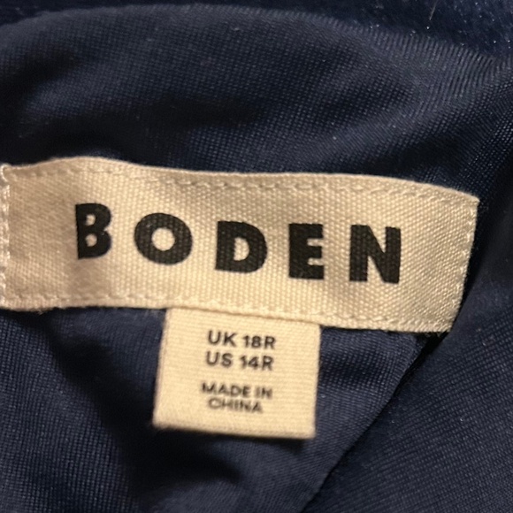 Midnight blue velvet Boden dress - Picture 2 of 2